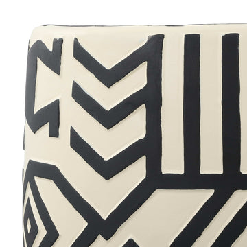 Drornzok 17.75" Geometric Drum Garden Stool - JONATHAN Y